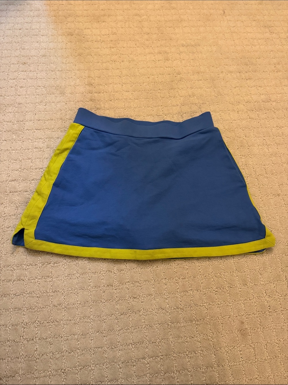 Addison Bay Blue Mini Skirt with Lime Trim